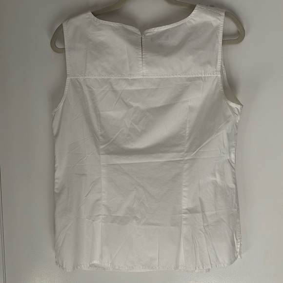 Talbots White Sequined Floral Tank Top Women’s Sz 8 Beaded - Picture 5 of 7